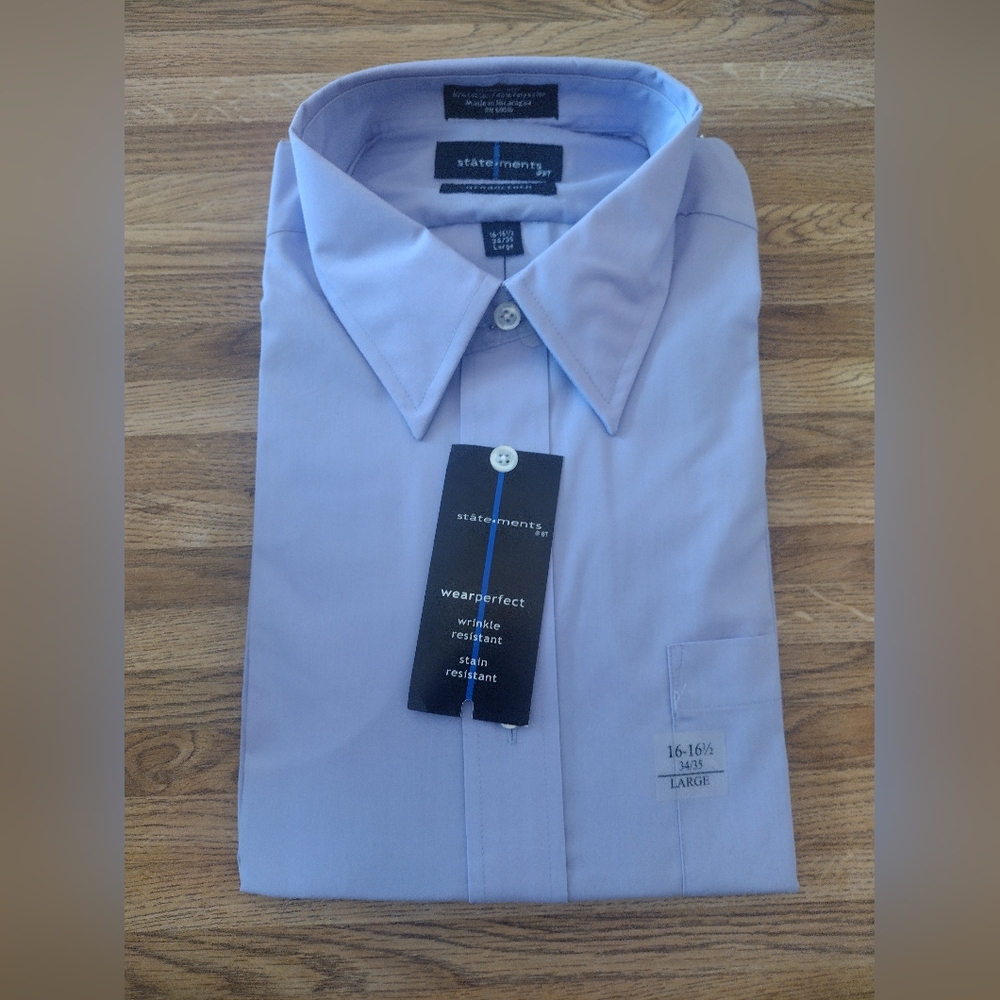 Men's Statements Lavender Button Down Shirt 16.5 34/35